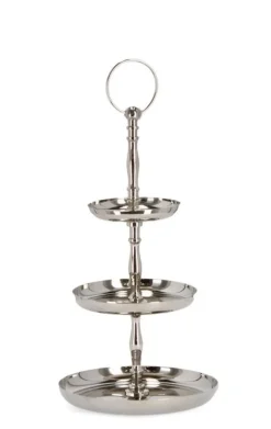 Outlet Bizzotto ALZATA 3P DECORATIVA SIMLA ARGENTO H32