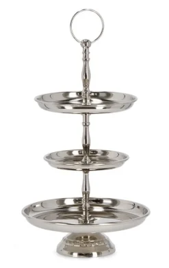 Outlet Bizzotto ALZATA 3P DECORATIVA SIMLA ARGENTO H37