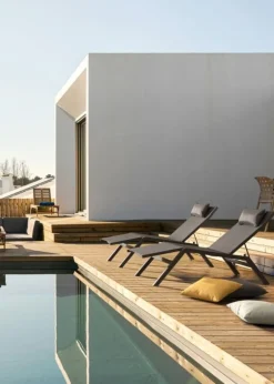 Hot Bizzotto CHAISE LONGUE IN ALLUMINIO ANTRACITE JX55 - KRION