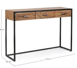 Clearance Bizzotto CONSOLLE IN LEGNO 3 CASSETTI - EGON