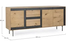 Online Bizzotto CREDENZA 3 CASSETTI IN LEGNO - STANWOOD