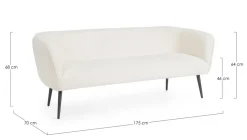 Hot Bizzotto DIVANO 3 POSTI EFFETTO BOUCLE' BIANCO - AVRIL