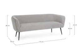 New Bizzotto DIVANO 3 POSTI EFFETTO BOUCLE' GRIGIO - AVRIL