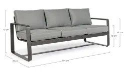 Clearance Bizzotto DIVANO IN ALLUMINIO ANTRACITE YK13 - MERRIGAN