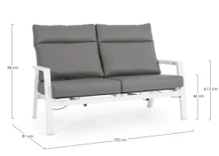 Discount Bizzotto DIVANO IN ALLUMINIO BIANCO JX11 - KLEDI