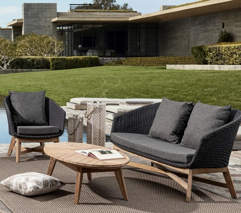 Bizzotto DIVANO IN CORDA PER ESTERNO ANTRACITE- COACHELLA