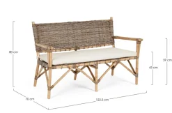 Online Bizzotto DIVANO IN FIBRE NATURALI CON CUSCINI - TARIFA