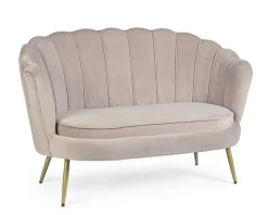 Outlet Bizzotto DIVANO IN VELLUTO GRIGIO CHIARO - GILIOLA