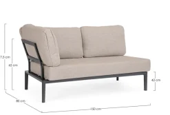 Sale Bizzotto DIVANO 2P ANGOLARE C-C GERALD ANTR JX55