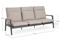 Bizzotto DIVANO 3P RECL C-C MIGUEL ANTR JX55