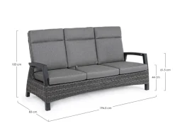 Clearance Bizzotto DIVANO RECLINABILE IN ALLUMINIO ANTRACITE JX55 - BRITTON