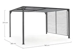 Best Bizzotto GAZEBO IN ALLUMINIO 3X3.6 ANTRACITE LH32 - NOAH