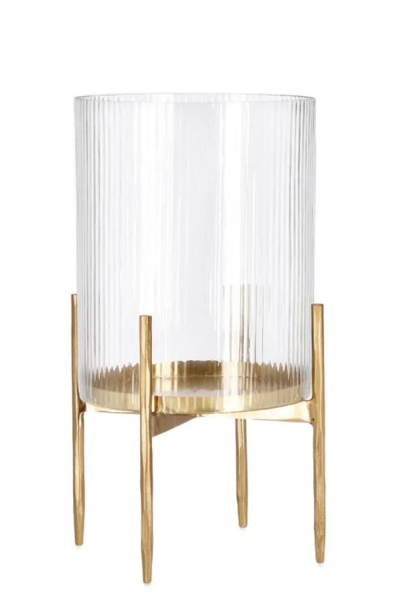 Sale Bizzotto LANTERNA SIWAN RIGHE TRASP ORO H40