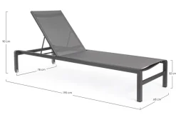 Discount Bizzotto LETTINO CON RUOTE IN ALLUMINIO IMPILABILE ANTRACITE - KONNOR