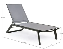 Sale Bizzotto LETTINO CON RUOTE IN ALLUMINIO ANTRACITE GK52 - CRUISE