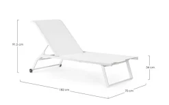 Bizzotto LETTINO IN ALLUMINIO CON RUOTE BIANCO - TAYLOR