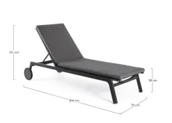 Sale Bizzotto LETTINO IN ALLUMINIO CON RUOTE ANTRACITE WG21 - JALISCO