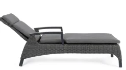 Bizzotto LETTINO RECLINABILE CON CUSCINI ANTRACITE JX55 - BRITTON