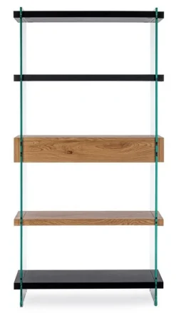 Online Bizzotto LIBRERIA 2 CASSETTI NERA - LINE WOOD