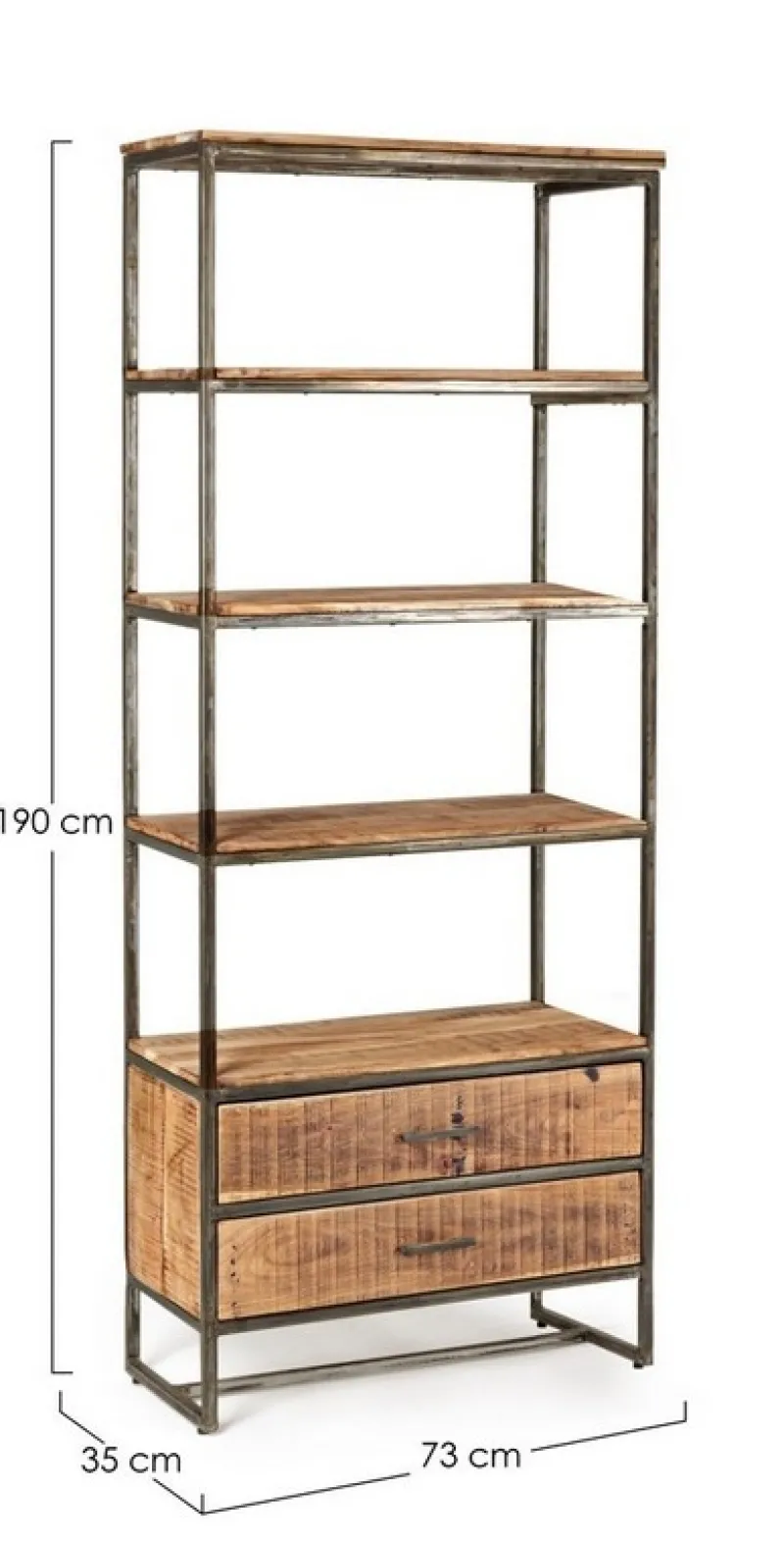 New Bizzotto LIBRERIA IN LEGNO 2 CASSETTI - ELMER