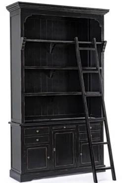 Outlet Bizzotto LIBRERIA IN LEGNO NERO - JEFFERSON