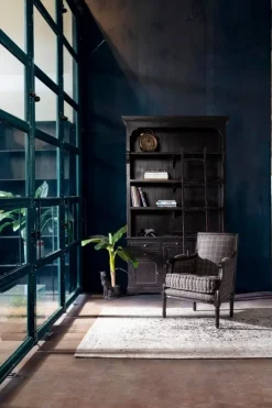 Outlet Bizzotto LIBRERIA IN LEGNO NERO - JEFFERSON