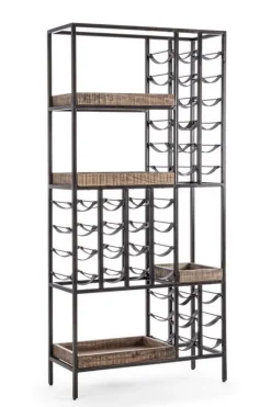 Outlet Bizzotto MOBILE PORTABOTTIGLIE IN ACCIAIO - ELMER