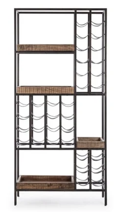 Outlet Bizzotto MOBILE PORTABOTTIGLIE IN ACCIAIO - ELMER