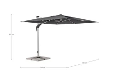 Outlet Bizzotto OMBRELLONE BRACCIO ARIES 3X3 ANOD-GRI T