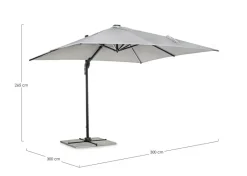 Bizzotto OMBRELLONE BRACCIO CON LED IN ALLUMINIO 3X3 ANTRACITE - INES