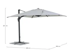 Best Bizzotto OMBRELLONE BRACCIO IN ALLUMINIO 3X3 ANTRACITE - INES