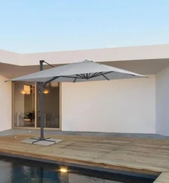 Best Bizzotto OMBRELLONE BRACCIO IN ALLUMINIO 3X3 ANTRACITE - INES