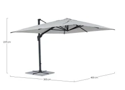 Best Bizzotto OMBRELLONE BRACCIO IN ALLUMINIO 3X4 ANTRACITE - INES