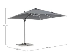 Hot Bizzotto OMBRELLONE BRACCIO IN ALLUMINIO 3X3 ANTRACITE - INES