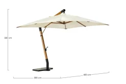 Discount Bizzotto OMBRELLONE BRACCIO IN LEGNO 3X4 ECRU - CAPUA