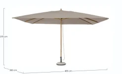 Discount Bizzotto OMBRELLONE IN ALLUMINIO 3X4 TORTORA - ECLIPSE
