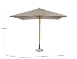 Hot Bizzotto OMBRELLONE IN ALLUMINIO 3X3 TORTORA - ECLIPSE