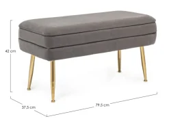 Sale Bizzotto PANCA CONTENITORE GRIGIO SCURO - PAVLINA