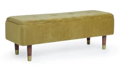 Discount Bizzotto PANCA CONTENITORE IN VELLUTO OLIVE - KIRA