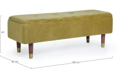 Discount Bizzotto PANCA CONTENITORE IN VELLUTO OLIVE - KIRA