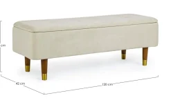 Hot Bizzotto PANCA CONTENITORE IN VELLUTO NATURALE - KIRA