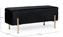 New Bizzotto PANCA CONTENITORE IN VELLUTO NERO - IRINA