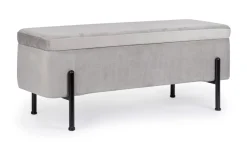 New Bizzotto PANCA CONTENITORE IN VELLUTO GRIGIO CHIARO - IRINA