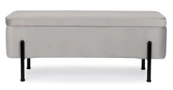 New Bizzotto PANCA CONTENITORE IN VELLUTO GRIGIO CHIARO - IRINA