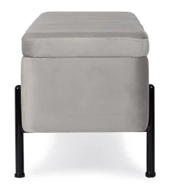 New Bizzotto PANCA CONTENITORE IN VELLUTO GRIGIO CHIARO - IRINA