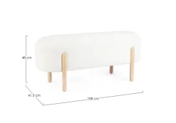 Hot Bizzotto PANCA EFFETTO BOUCLE' BIANCO - DAYLA