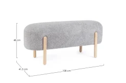 New Bizzotto PANCA EFFETTO BOUCLE' GRIGIO CHIARO - DAYLA