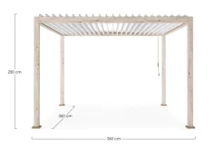 Online Bizzotto PERGOLA OCEAN 3.6X3.6 RUSTIC-BIANCO