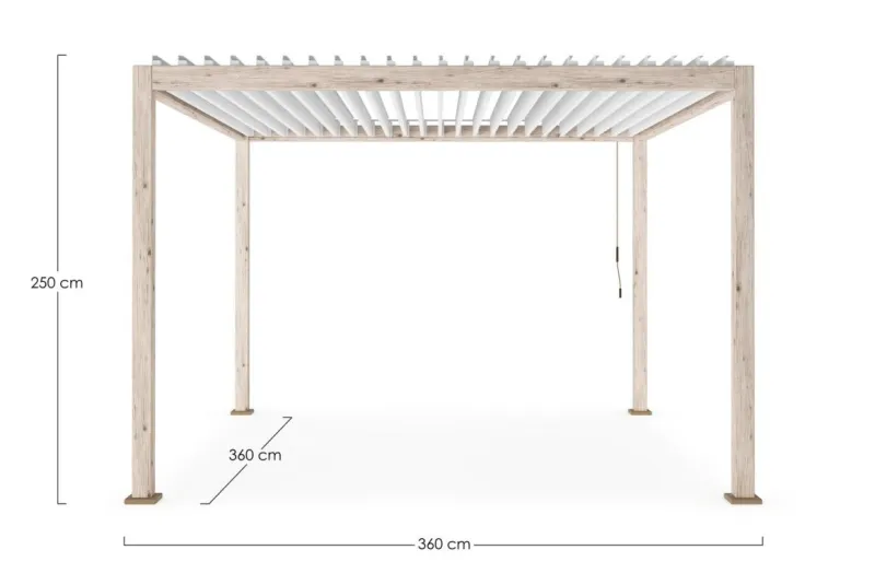Online Bizzotto PERGOLA OCEAN 3.6X3.6 RUSTIC-BIANCO