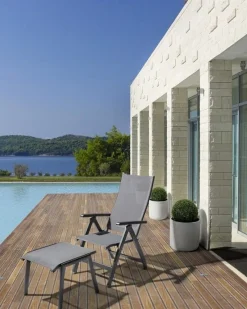 Discount Bizzotto POGGIAPIEDI IN ALLUMINIO IMPILABILE ANTRACITE GK52 - CRUISE